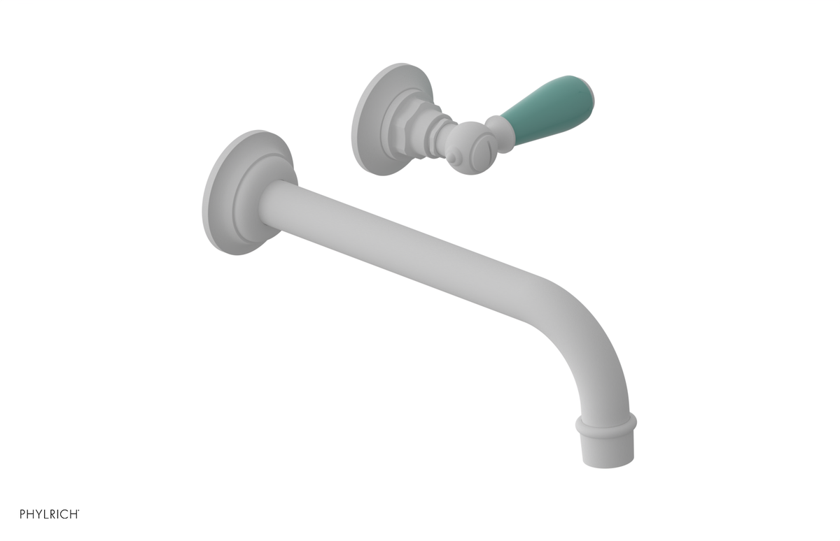 JAMESTOWN Single Handle Wall Lavatory Set with "Turqoise" Accents 165-16