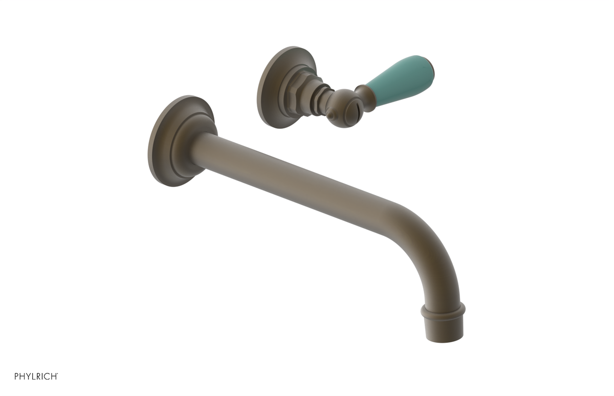 JAMESTOWN Single Handle Wall Lavatory Set with "Turqoise" Accents 165-16