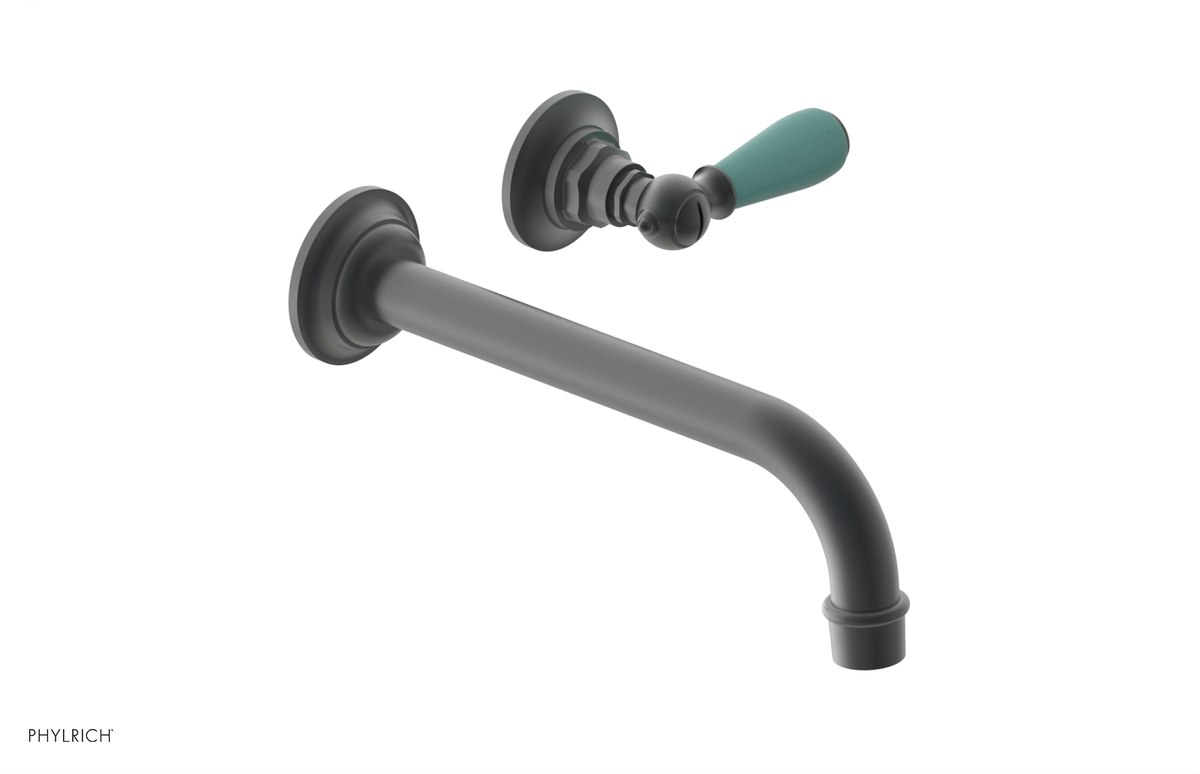 JAMESTOWN Single Handle Wall Lavatory Set with "Turqoise" Accents 165-16