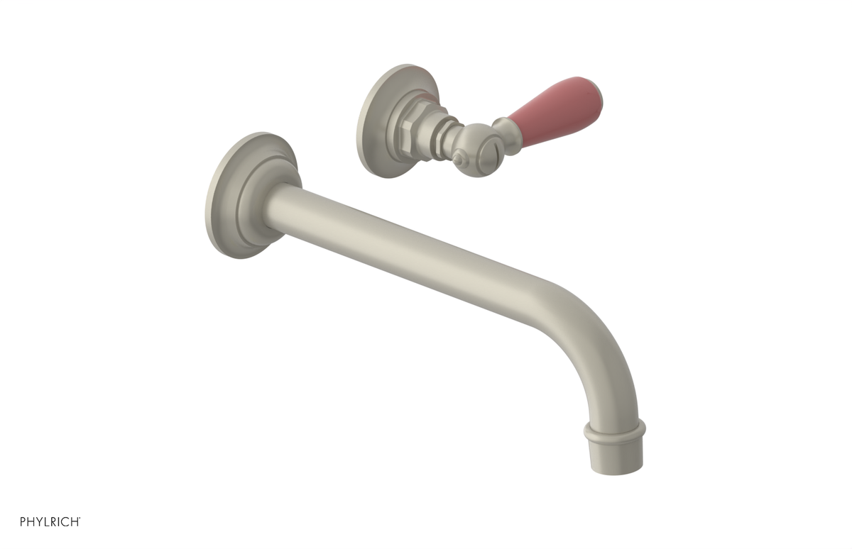 JAMESTOWN Single Handle Wall Lavatory Set with "Pink" Accents 165-16