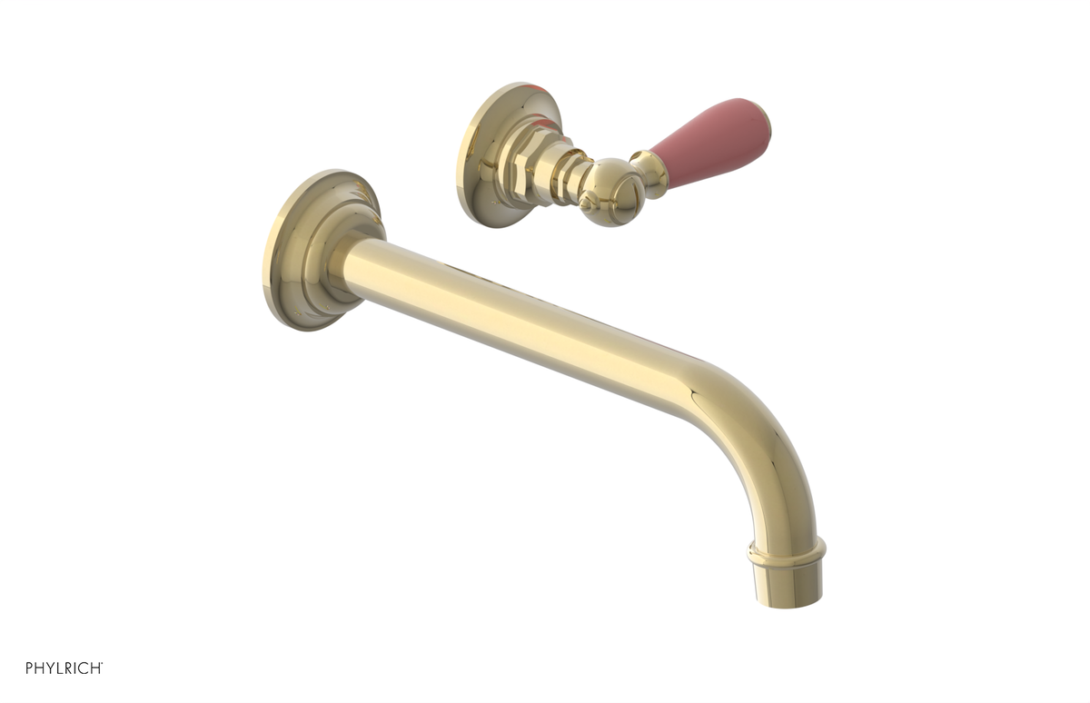 JAMESTOWN Single Handle Wall Lavatory Set with "Pink" Accents 165-16