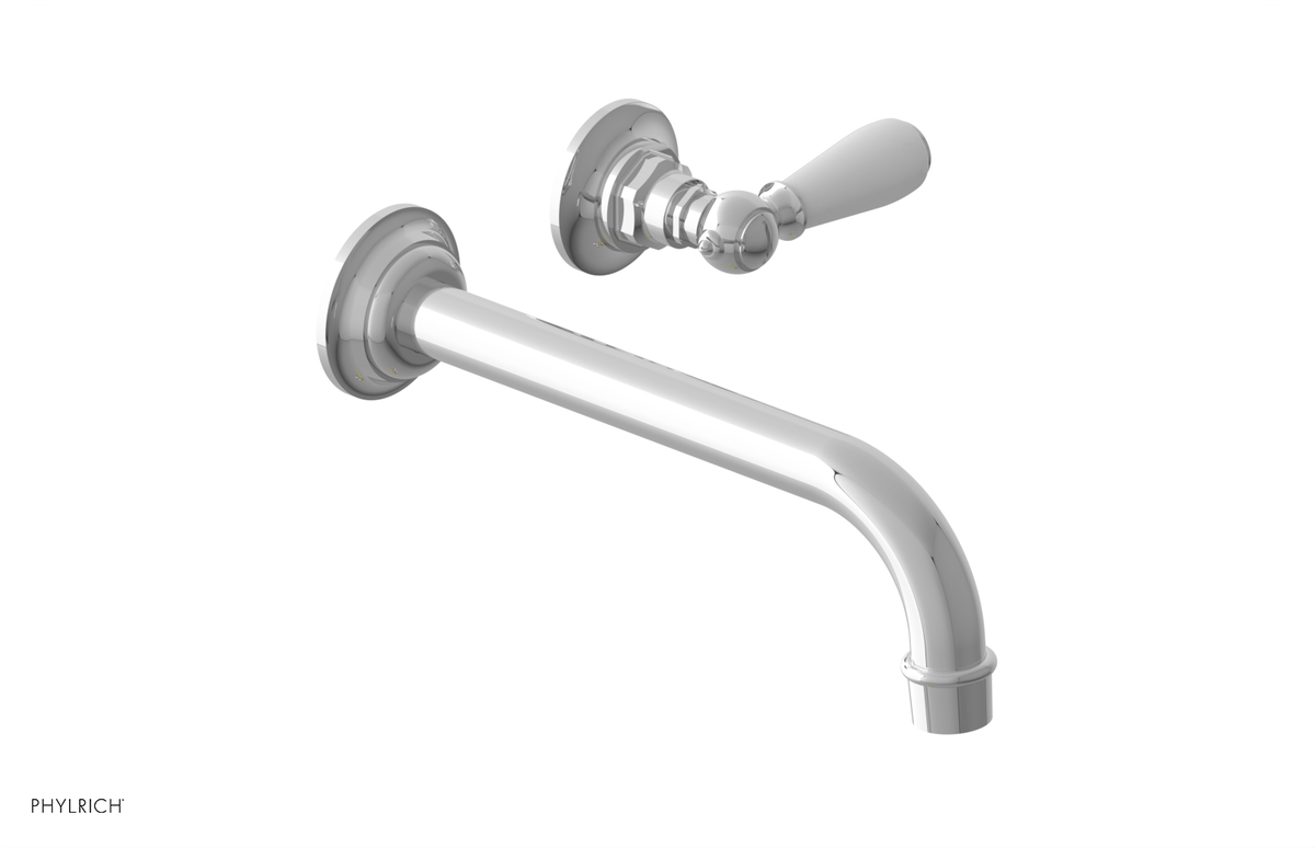 JAMESTOWN Single Handle Wall Lavatory Set with "White" Accents 165-16