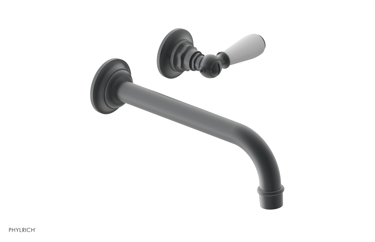JAMESTOWN Single Handle Wall Lavatory Set with "White" Accents 165-16