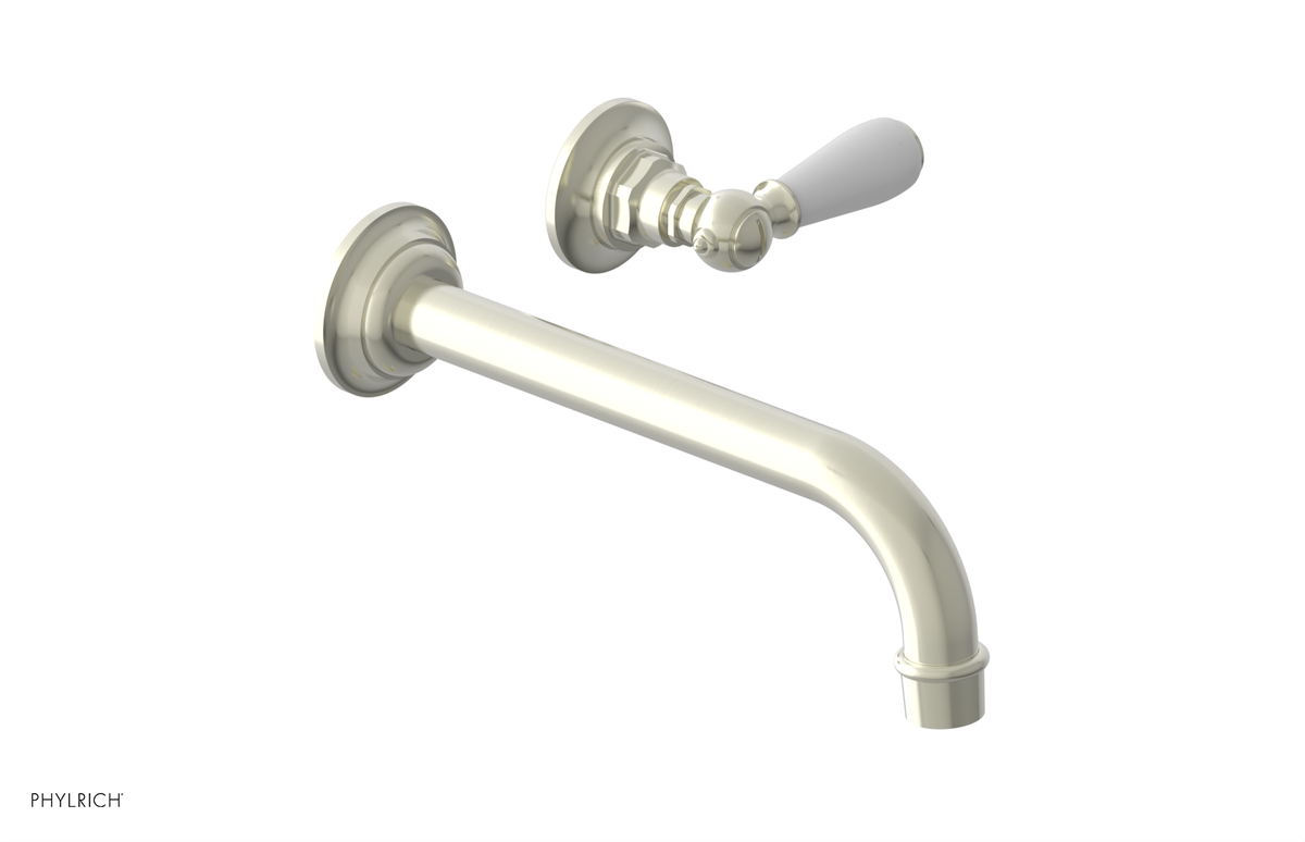 JAMESTOWN Single Handle Wall Lavatory Set with "White" Accents 165-16
