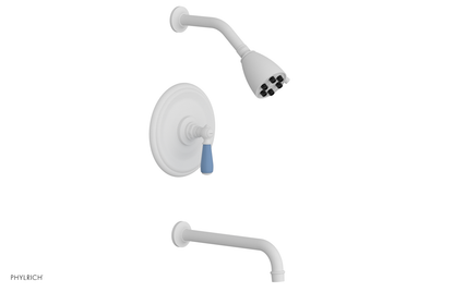 JAMESTOWN - 10" Pressure Balance Tub & Shower Set - Lever Handle with "Light Blue" Accents 165-27-10