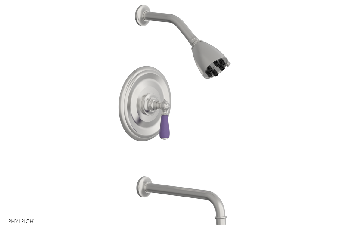 JAMESTOWN - 10" Pressure Balance Tub & Shower Set - Lever Handle with "Purple" Accents 165-27-10