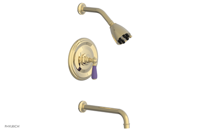 JAMESTOWN - 10" Pressure Balance Tub & Shower Set - Lever Handle with "Purple" Accents 165-27-10
