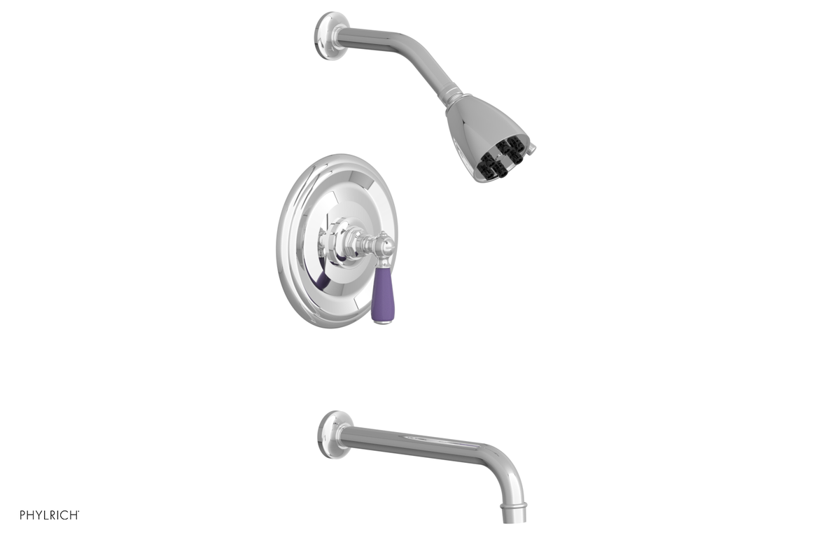 JAMESTOWN - 10" Pressure Balance Tub & Shower Set - Lever Handle with "Purple" Accents 165-27-10