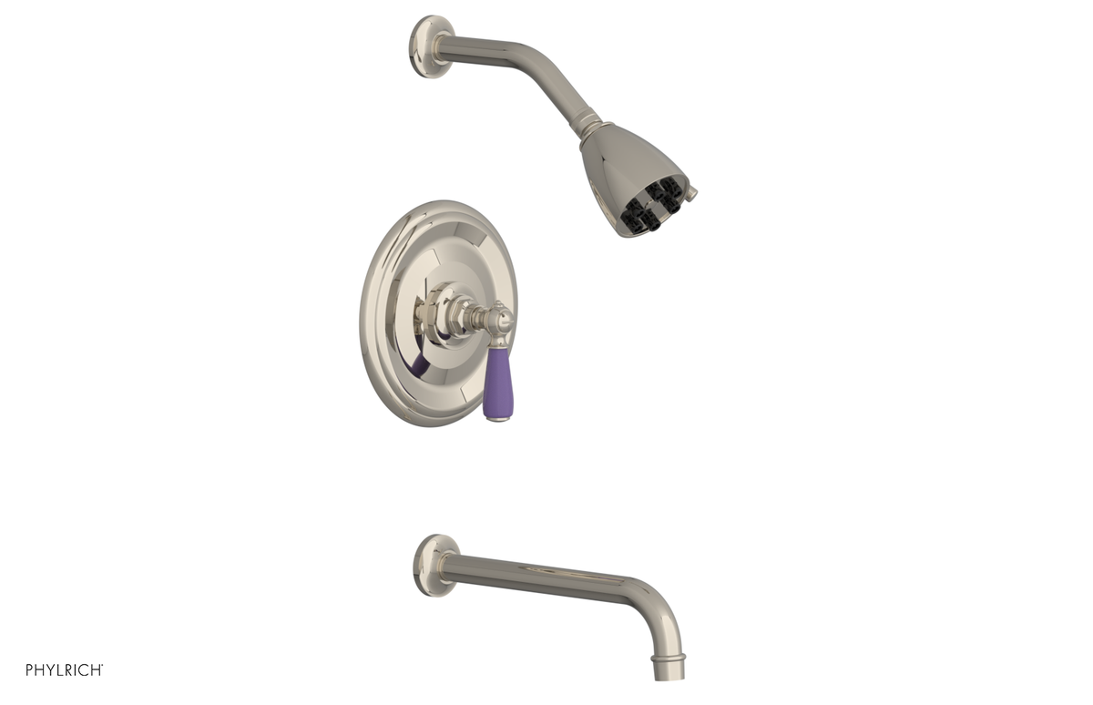 JAMESTOWN - 10" Pressure Balance Tub & Shower Set - Lever Handle with "Purple" Accents 165-27-10