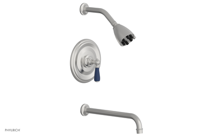 JAMESTOWN - 12" Pressure Balance Tub & Shower Set - Lever Handle with "Navy Blue" Accents 165-27-12