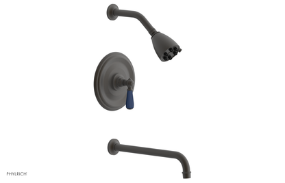 JAMESTOWN - 12" Pressure Balance Tub & Shower Set - Lever Handle with "Navy Blue" Accents 165-27-12