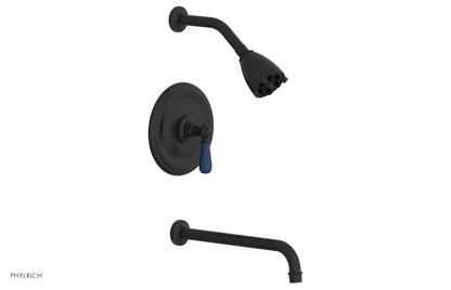 JAMESTOWN - 12" Pressure Balance Tub & Shower Set - Lever Handle with "Navy Blue" Accents 165-27-12