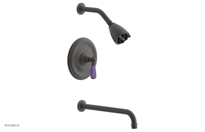 JAMESTOWN - 12" Pressure Balance Tub & Shower Set - Lever Handle with "Purple" Accents 165-27-12