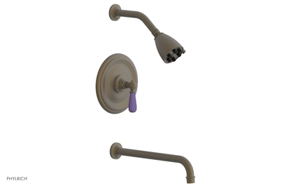 JAMESTOWN - 12" Pressure Balance Tub & Shower Set - Lever Handle with "Purple" Accents 165-27-12