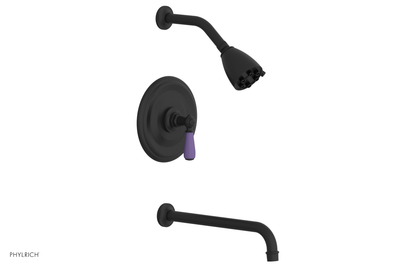 JAMESTOWN - 12" Pressure Balance Tub & Shower Set - Lever Handle with "Purple" Accents 165-27-12