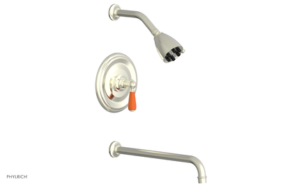 JAMESTOWN - 14" Pressure Balance Tub & Shower Set - Lever Handle with "Orange" Accents 165-27-14