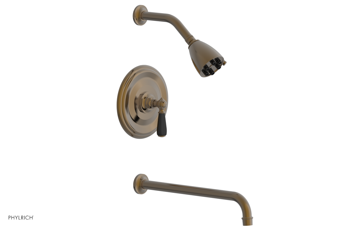 JAMESTOWN - 14" Pressure Balance Tub & Shower Set - Lever Handle with "Black" Accents 165-27-14