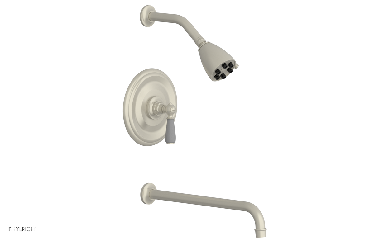 JAMESTOWN - 14" Pressure Balance Tub & Shower Set - Lever Handle with "Grey" Accents 165-27-14