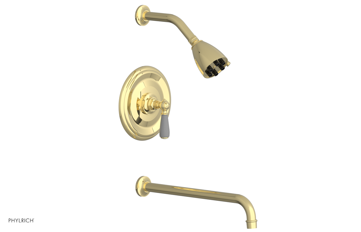 JAMESTOWN - 14" Pressure Balance Tub & Shower Set - Lever Handle with "Grey" Accents 165-27-14