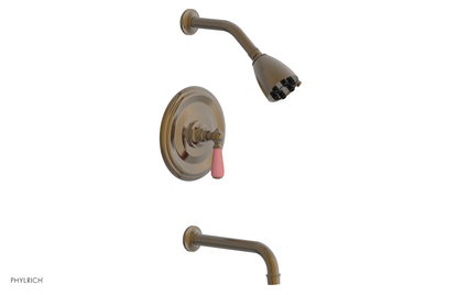 JAMESTOWN - Pressure Balance Tub & Shower Set - Lever Handle with "Pink" Accents 165-27