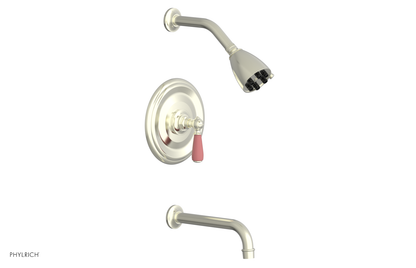 JAMESTOWN - Pressure Balance Tub & Shower Set - Lever Handle with "Pink" Accents 165-27