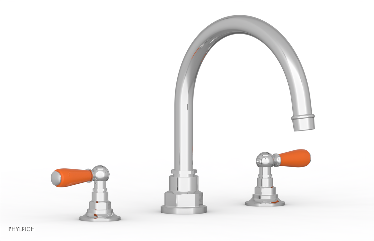 JAMESTOWN - Deck Tub Set - Lever Handles with "Orange" Accents 165-41