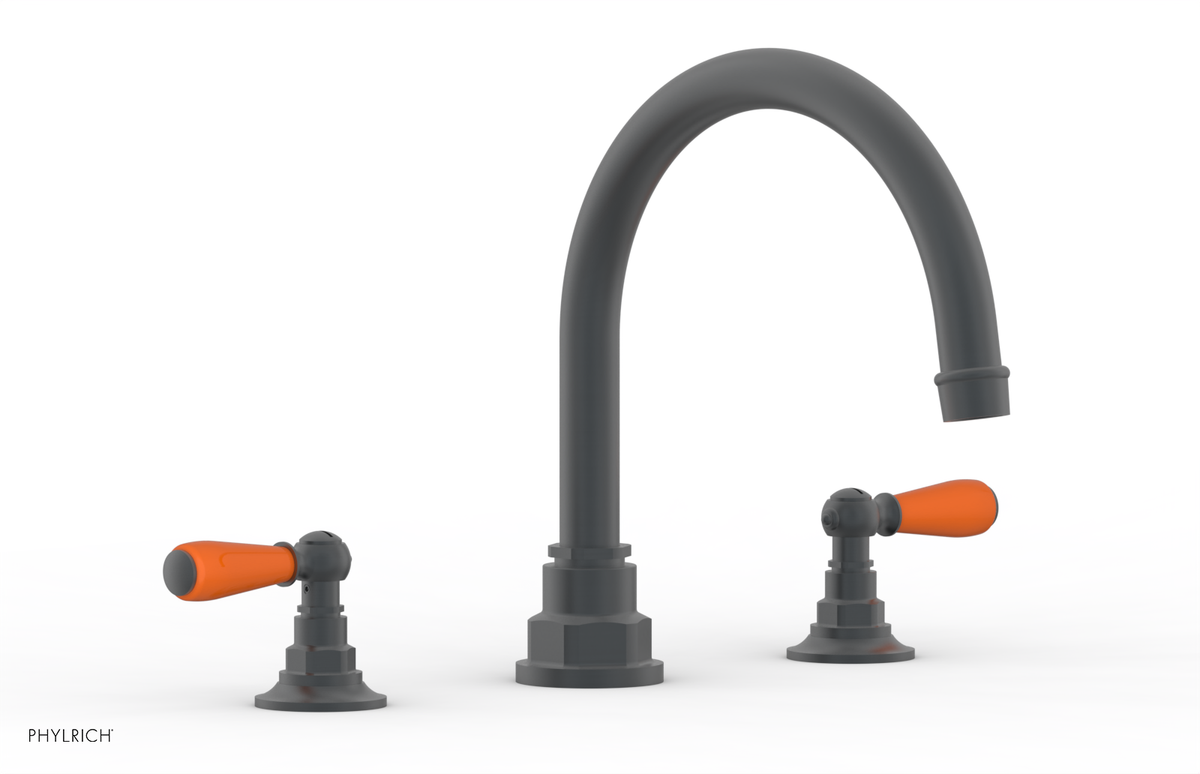 JAMESTOWN - Deck Tub Set - Lever Handles with "Orange" Accents 165-41