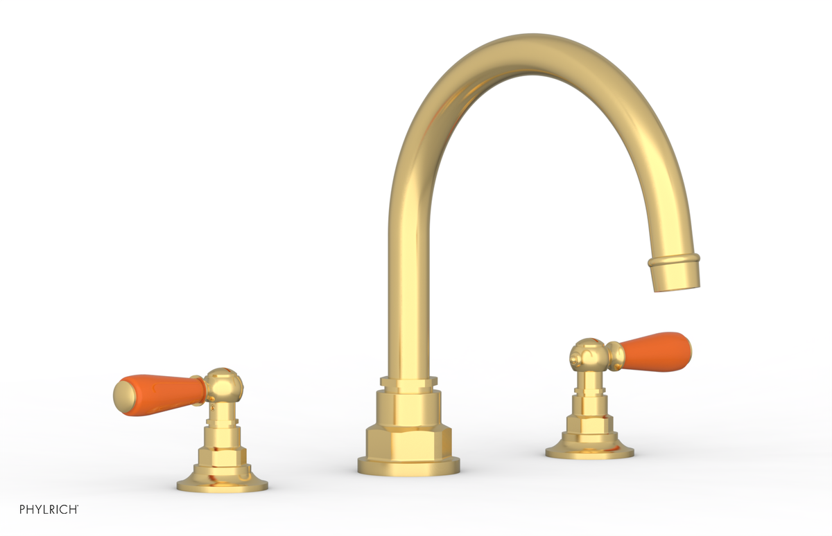 JAMESTOWN - Deck Tub Set - Lever Handles with "Orange" Accents 165-41
