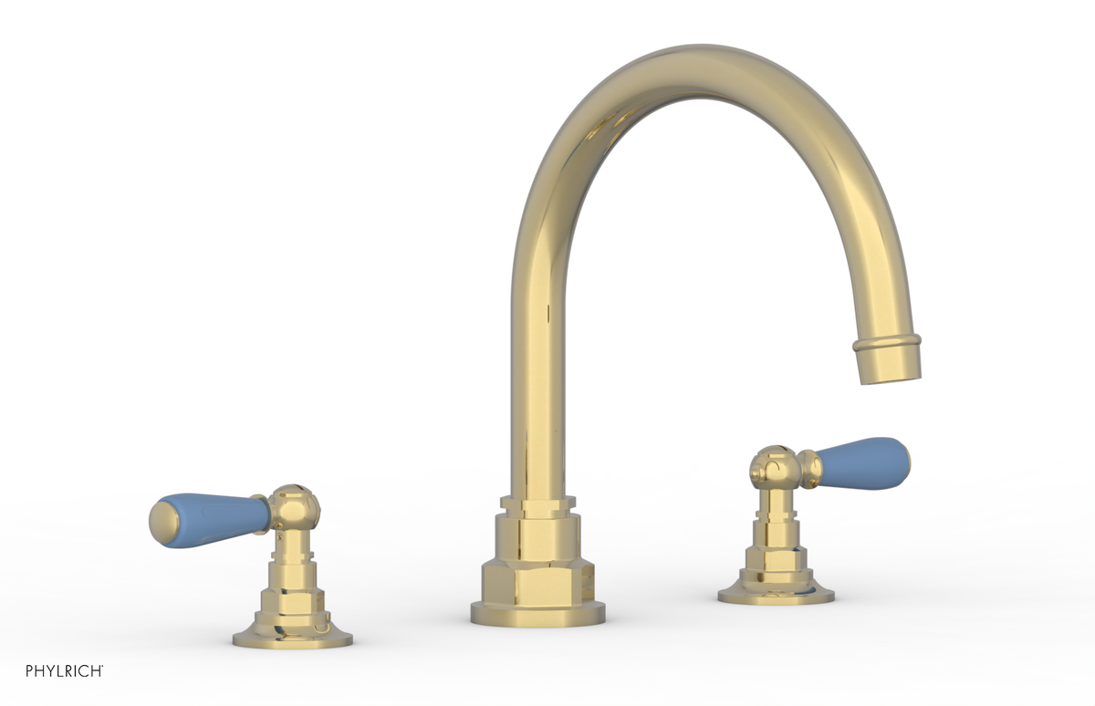 JAMESTOWN - Deck Tub Set - Lever Handles with "Light Blue" Accents 165-41