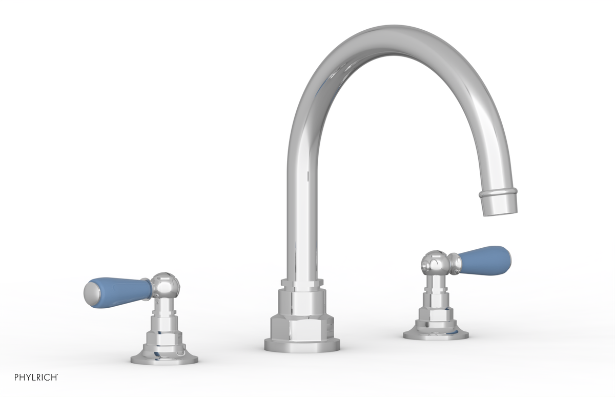 JAMESTOWN - Deck Tub Set - Lever Handles with "Light Blue" Accents 165-41