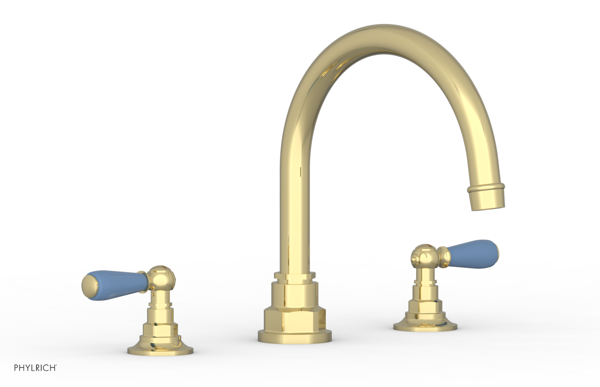 JAMESTOWN - Deck Tub Set - Lever Handles with "Light Blue" Accents 165-41