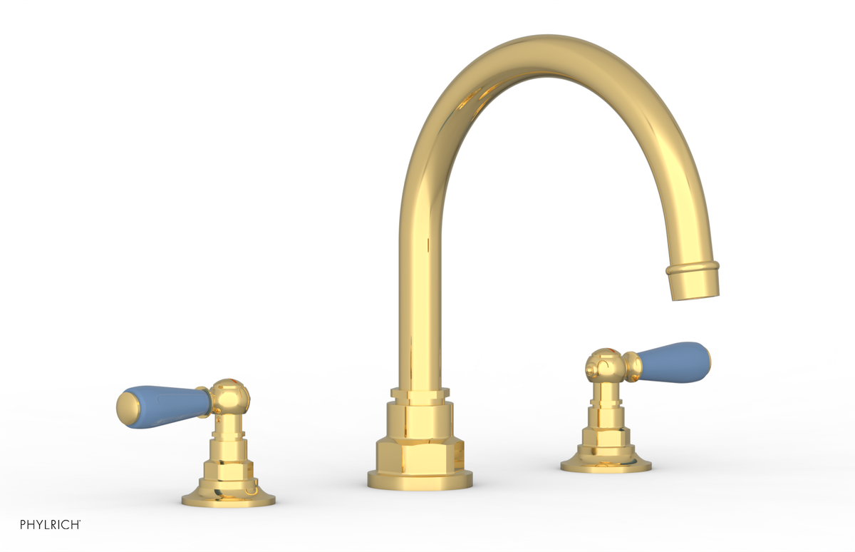 JAMESTOWN - Deck Tub Set - Lever Handles with "Light Blue" Accents 165-41