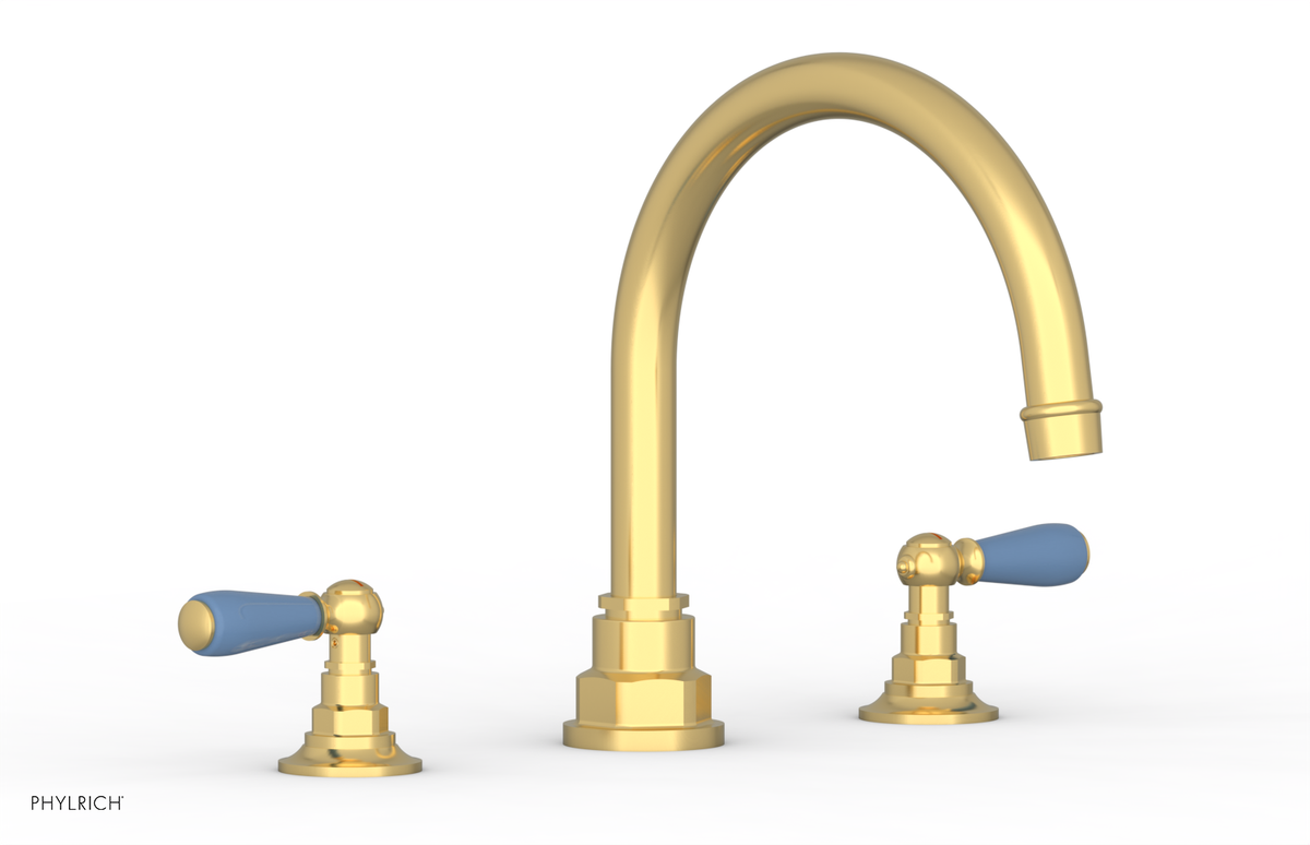 JAMESTOWN - Deck Tub Set - Lever Handles with "Light Blue" Accents 165-41