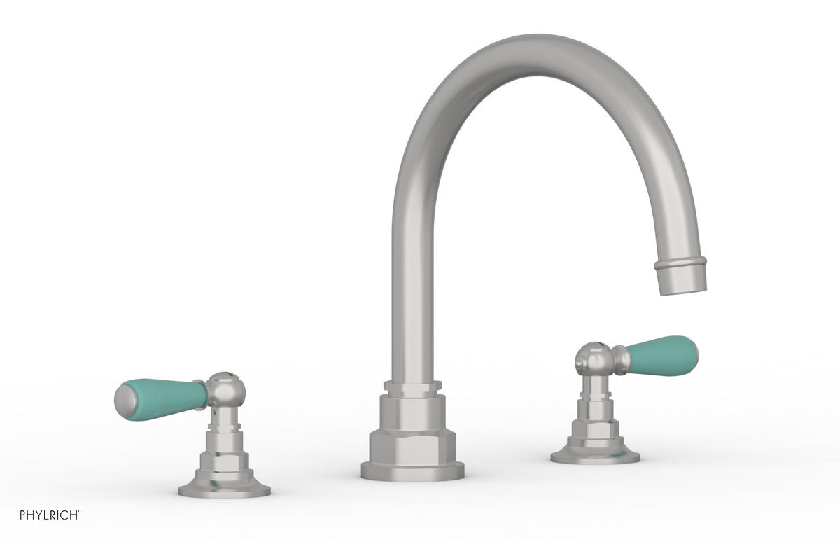 JAMESTOWN - Deck Tub Set - Lever Handles with "Turqoise" Accents 165-41