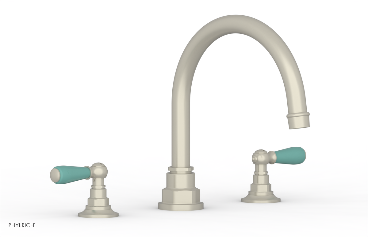 JAMESTOWN - Deck Tub Set - Lever Handles with "Turqoise" Accents 165-41