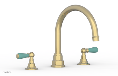 JAMESTOWN - Deck Tub Set - Lever Handles with "Turqoise" Accents 165-41