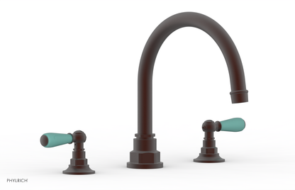 JAMESTOWN - Deck Tub Set - Lever Handles with "Turqoise" Accents 165-41