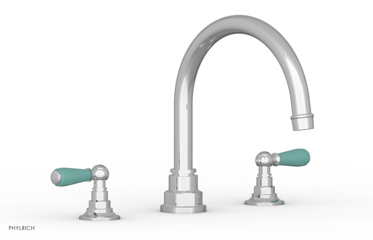JAMESTOWN - Deck Tub Set - Lever Handles with "Turqoise" Accents 165-41