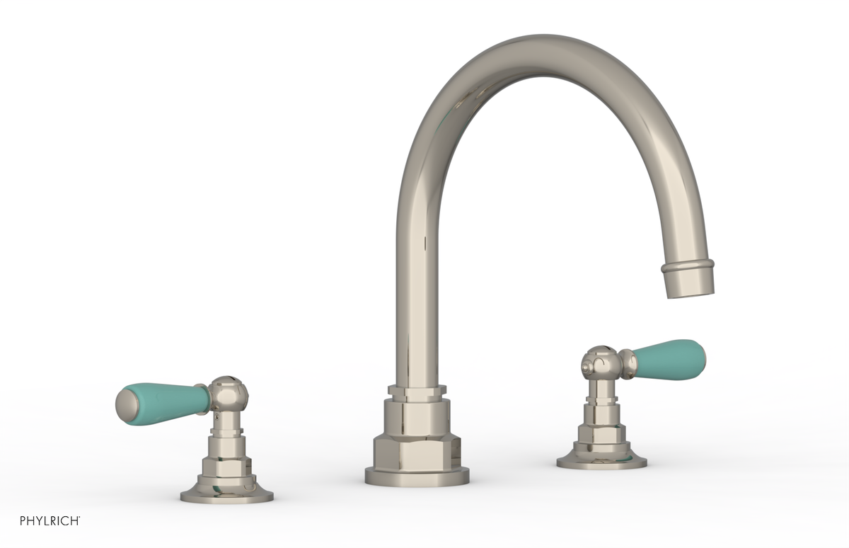 JAMESTOWN - Deck Tub Set - Lever Handles with "Turqoise" Accents 165-41