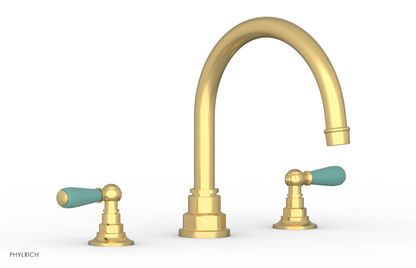 JAMESTOWN - Deck Tub Set - Lever Handles with "Turqoise" Accents 165-41