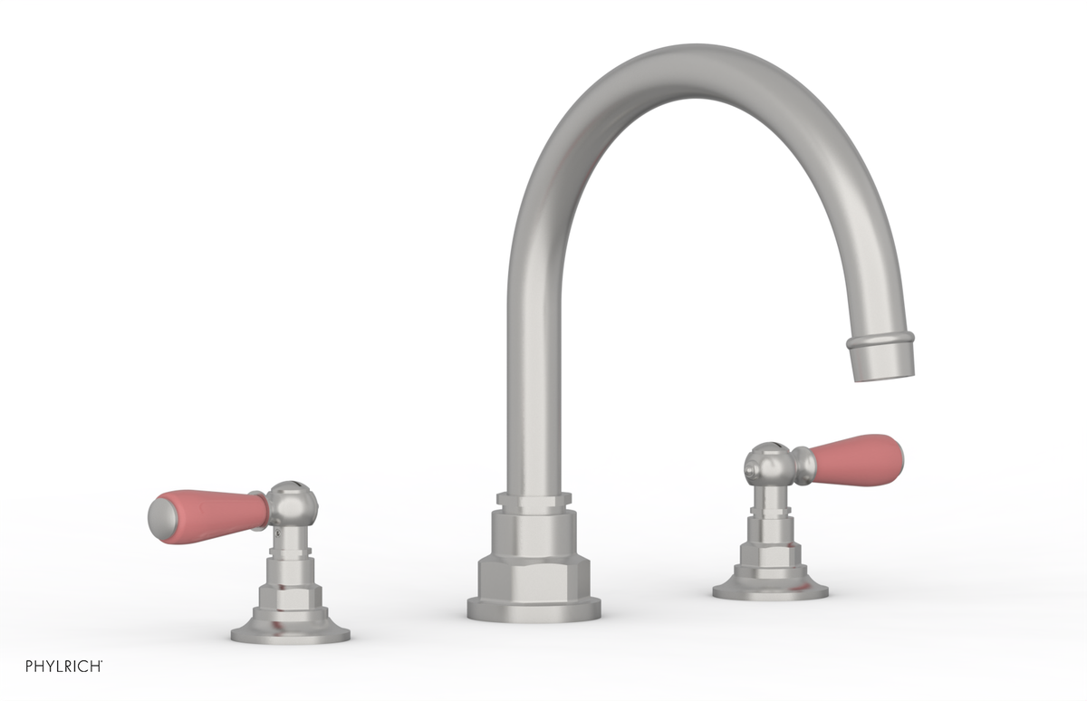 JAMESTOWN - Deck Tub Set - Lever Handles with "Pink" Accents 165-41