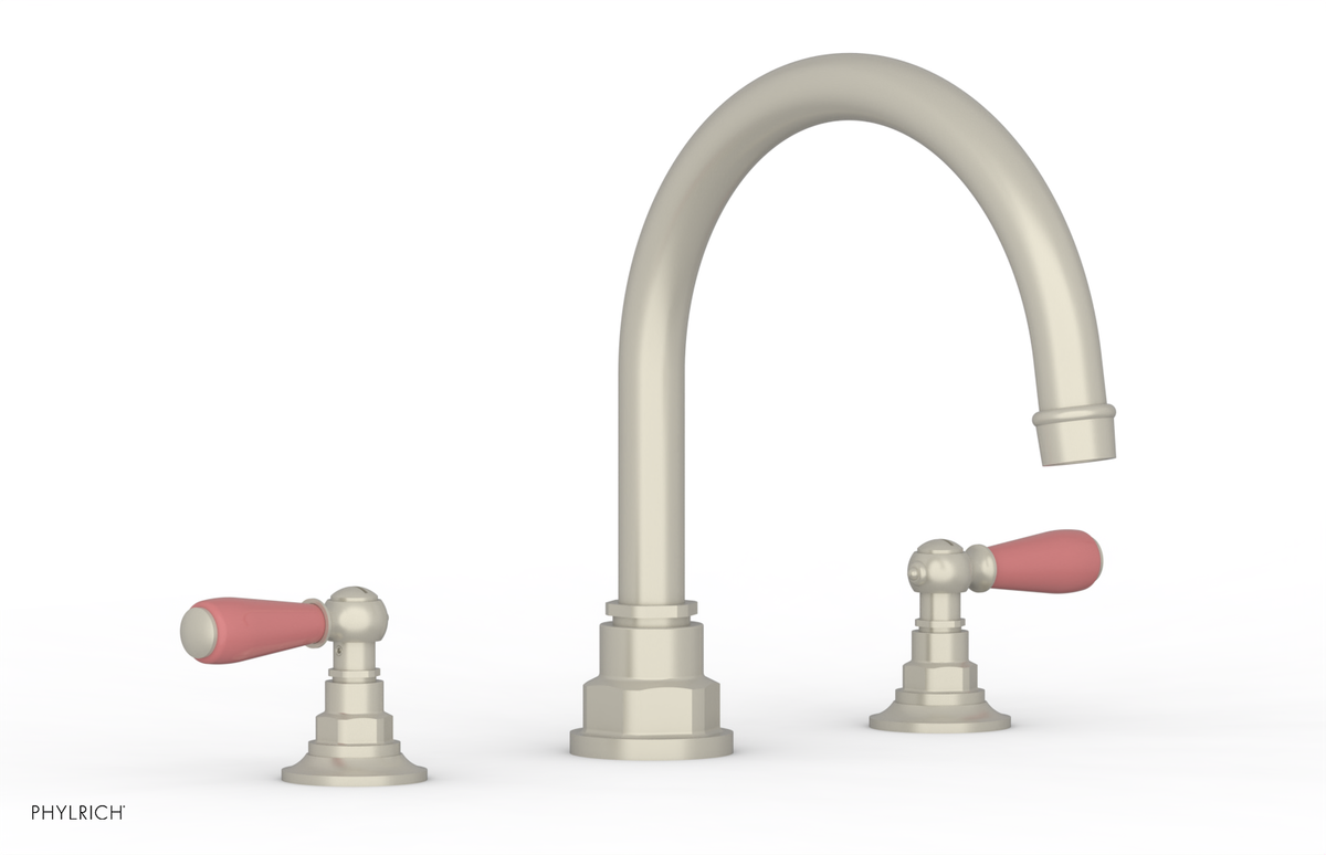 JAMESTOWN - Deck Tub Set - Lever Handles with "Pink" Accents 165-41