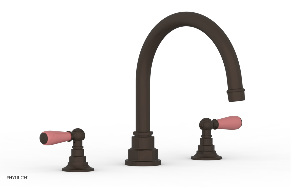 JAMESTOWN - Deck Tub Set - Lever Handles with "Pink" Accents 165-41