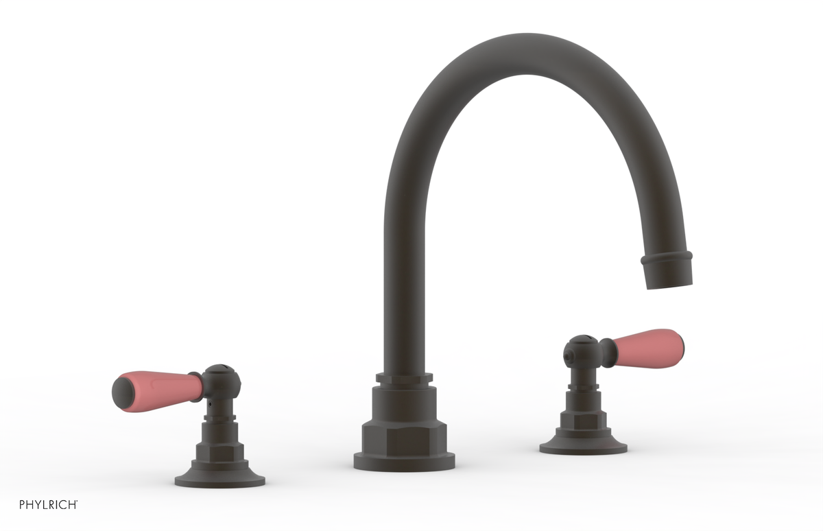JAMESTOWN - Deck Tub Set - Lever Handles with "Pink" Accents 165-41