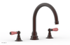 JAMESTOWN - Deck Tub Set - Lever Handles with "Pink" Accents 165-41