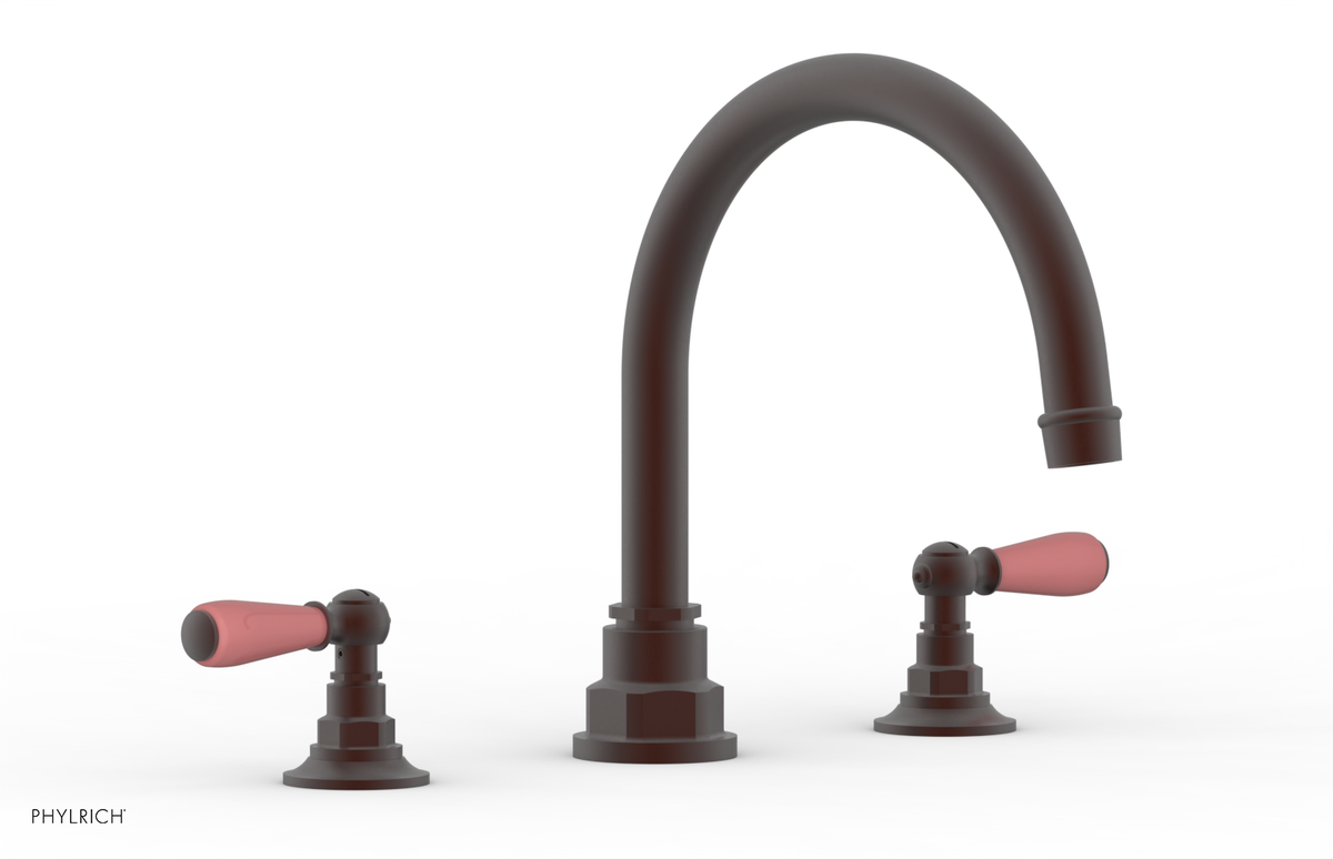 JAMESTOWN - Deck Tub Set - Lever Handles with "Pink" Accents 165-41