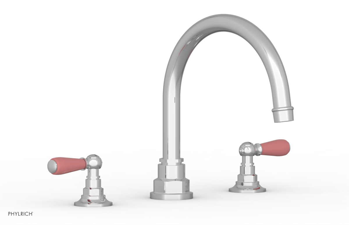 JAMESTOWN - Deck Tub Set - Lever Handles with "Pink" Accents 165-41