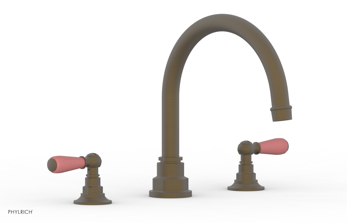 JAMESTOWN - Deck Tub Set - Lever Handles with "Pink" Accents 165-41