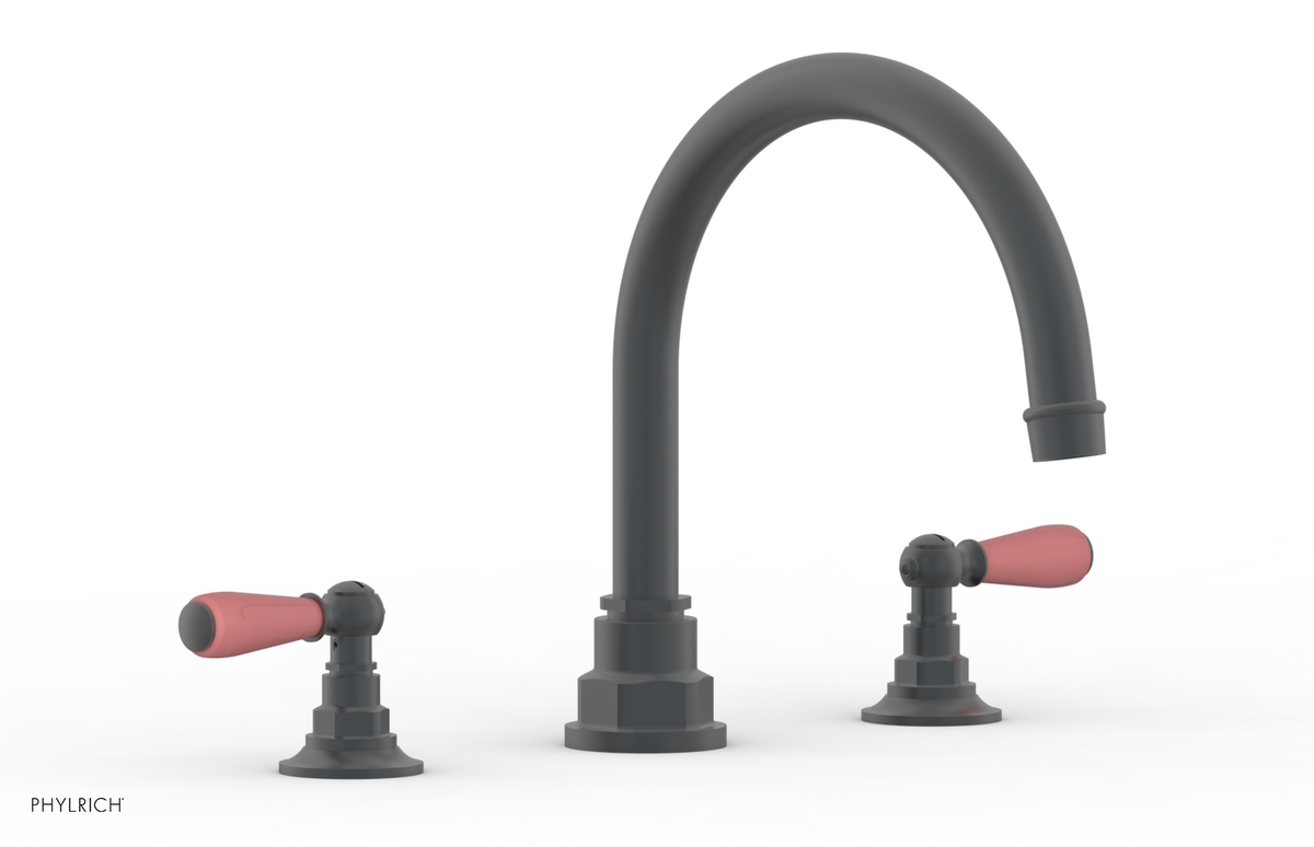 JAMESTOWN - Deck Tub Set - Lever Handles with "Pink" Accents 165-41