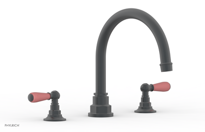 JAMESTOWN - Deck Tub Set - Lever Handles with "Pink" Accents 165-41
